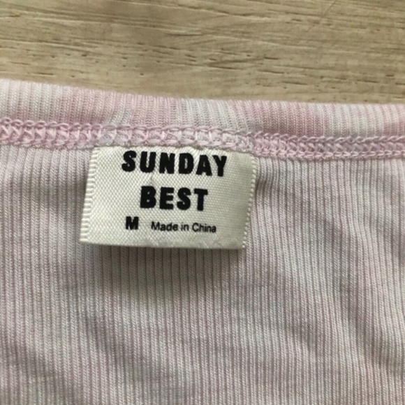 Sunday Best Light Pink Button-Up Crop Top - Picture 2 of 7